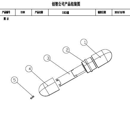 口紅U盤外殼注塑加工案例U108 口紅型U盤外殼 口紅U盤外殼注塑加工案例U108 口紅型U盤外殼